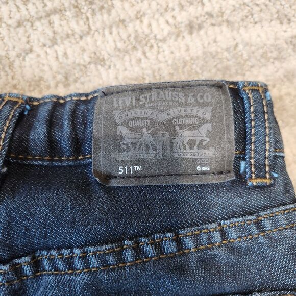 Levi's 511 boy's dark wash straight leg jeans size 6 - Picture 12 of 12